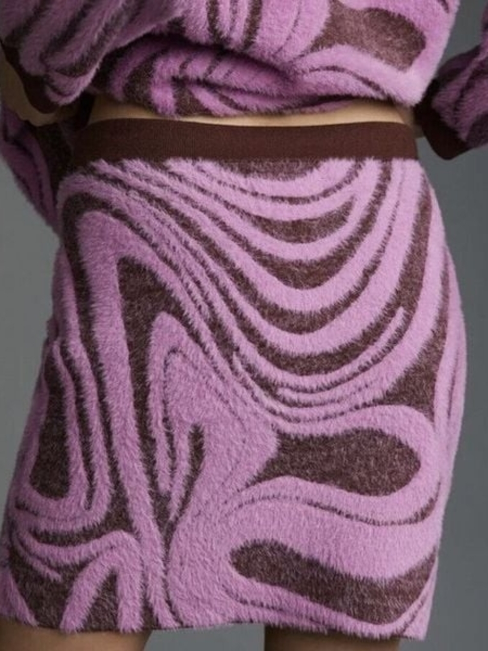 Anthropologie Maeve Fuzzy Mod Print Sweater Skirt
